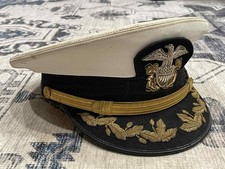 Early Post WW2 WWII US Navy USN Officer's Visor Cap NAMED - USS PHILIPPINE SEA picture