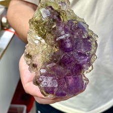 217G Rare transparent purple cubic fluorite mineral crystal sample/China picture