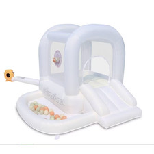 Bounceland Mini Inflatable Bounce House with Ball Pit - White picture