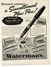 1939 Waterman'S Pen Pencil Set Hundred Year Pen Vintage Print Ad picture