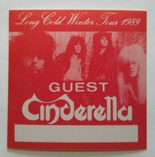 Cinderella Backstage Pass Original 1989 Concert Tour Hard Rock Heavy Metal Red picture