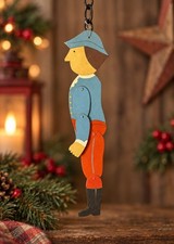 Vintage 1985 Edna Oar Young Shadow Dancer Jointed Colonial Soldier Folk Art Sign picture