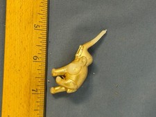 Vintage 1930s Ivory Color Elephant Figurine Raised Trunk Miniature Collectible picture