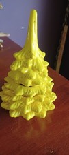 Vintage  Stacking Ceramic CHRISTMAS Tree Yellow Speckled Lighter Ashtray Nice.. picture