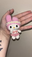 Vintage 2001 My Melody Sanrio Plush Keychain – Rare Flower Base Design picture