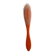 FULLER Nylon White/Clear Bristle Bright Orange Hair Brush Vintage 6 Rows 8”Long picture