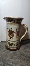 Antique Royal Doulton England Porcelain Pitcher Skating Figures Early 1900s picture