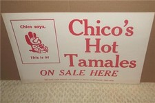 VINTAGE CHICO'S HOT TAMALES CLEVELAND OH MOM & POP STORE DELI BODEGA SIGN POSTER picture