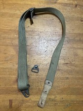 (Very Good) Spanish Military Surplus OD Green Rifle Sling  Stud Plate Mauser Fr8 picture