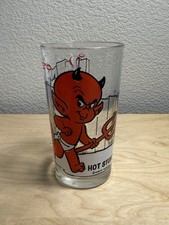 Vintage 1970s HOT STUFF Devil Cartoon Glass Pepsi Collector Series Harvey Comics picture