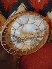 **AWESOME OLD  VINTAGE NATIVE AMERICAN  RAWHIDE HAND DRUM  PACIFIC NORTHWEST * picture