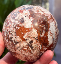Brecciated Red Jasper Sphere 92mm 2lb Mosaic Chalcedony Crystal South Africa picture