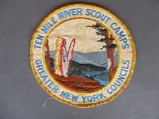 Vtg 60s 70s TEN MILE RIVER SCOUT CAMP, Greater New York Councils, BSA Patch picture