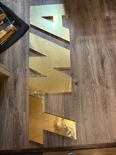 Lg- 5ft Vintage TWA Airlines Building Emblem Display Sign Gold Letters 18” picture