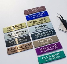Personalised Engraved Name Badge Custom ID Stainless Steel Plate Name Tag picture
