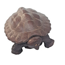 Bizen yaki Statue of a Kame Tortoise Signed vintage Japanese Japan vintage picture