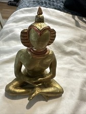 Vintage Southeast Asian Gilt Buddha Statue Meditation Seated Buddha Oriental picture