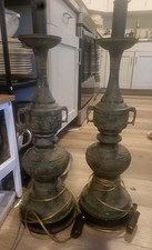 24” Pair Of Vintage James Mont Asian Tomb Table Lamps MCM Mid Cent Chinoiserie picture
