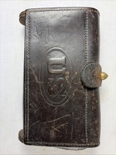 SPANISH-AMERICAN or INDIAN WARS US Leather AMMO POUCH ID'd FN picture