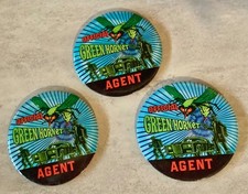 Official Green Hornet Agent 1966 Vintage pinback buttons lot of 3 picture