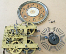 EXTREMELY RARE   1905 INGRAHAM KEUKA CLOCK MOVEMENT - DIAL -GONG  PARTS/REPAIR picture
