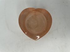Vintage MCM Style Pink Lucite Heart Shaped Candle Holder Gold Flecks Glitter picture