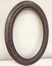 Vintage 1930s Oval Wood Frame, Faux Tortoise Shell, Traditional Entryway picture