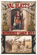 Val Blatz's Milwaukee Lager Beer Poster - Vintage Ad Reproduction 24x36” picture