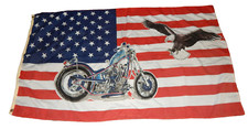 vtg HIGH TIMES motorcycle chopper eagle American Flag w grommets picture