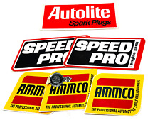vtg Sticker Lot #56 Autolite Spark Plugs Speed Pro Ammco racing picture