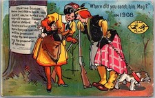 Vintage 1908 LEAP YEAR Comic / Romance Postcard