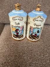 1997 LENOX Mickey & Minnie Mouse Salt Pepper Shaker Disney Animated VTG New Z2 picture