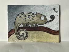 3  Of 7 Cute Animals ACEO Artist Trading Card Original picture
