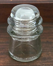 Antique Clear Glass Telegraph Insulator Collectible Glass Electrical Insulator picture