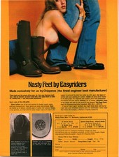 Nasty Feet 1979 Easyriders Chippewa Biker Leather Boots Vintage Print Ad VTG picture