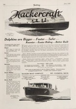 1928 Print Ad Hackercraft Dolphins Wooden Boats Hacker Mt Clemens,Michigan picture