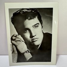 Vintage Elvis Presley Black and White 5x7 Glossy Portrait Facsimile Signature picture
