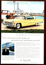 Yellow Lincoln Landau 4-Door Original 1959 Vintage Print Ad Wall Art picture