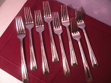 Set Of 8 Oneida Stainless CELLA Beveled Edge Dinner Forks 8