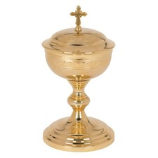 Autom Etched Design Ciborium - 250 hosts Gold Brass Brass picture