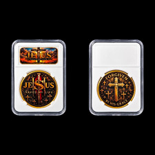 Jesus Saved My Life Forgiven By His Grace Christian Coin in Display Slab picture