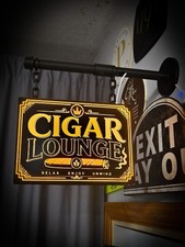 Cigar Lounge Hanging LED Light Box | Double Sided Bar Sign USB Powered Light picture