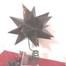 Vintage Metal Moravian Star Christmas Tree Topper 10