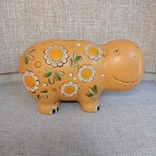 Vintage Takahashi Ceramic Hippo Hippopotamus Coin Bank picture