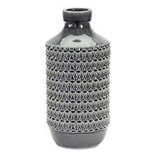 Melrose Goemetric Terra Cotta Vase with Black Finish 14