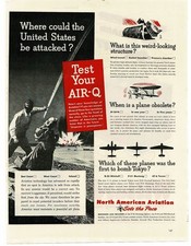 1945 North American Aviation Test your AIR-Q WWII Print Ad picture
