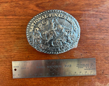 Vtg 1988 Hesston National Finals Rodeo NFR Belt Buckle New Sealed Anniversary picture