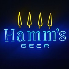 US STOCK Hamm's Beer Trees Neon Sign Light Lamp Bar Club Glass Hanging 24