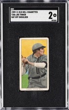 1909-11 T206 OLD MILL CIGARETTES BAT OFF SHOULDER JOE TINKER SGC 2 picture