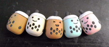 NEW LOT of 5 3D boba tea erasers picture